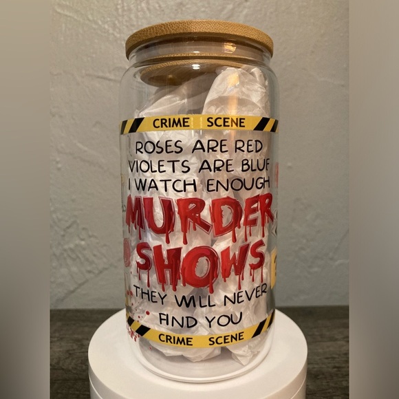 Hand Crafted Other - Murder Shows Graphic Hand Crafted Glass Tumbler